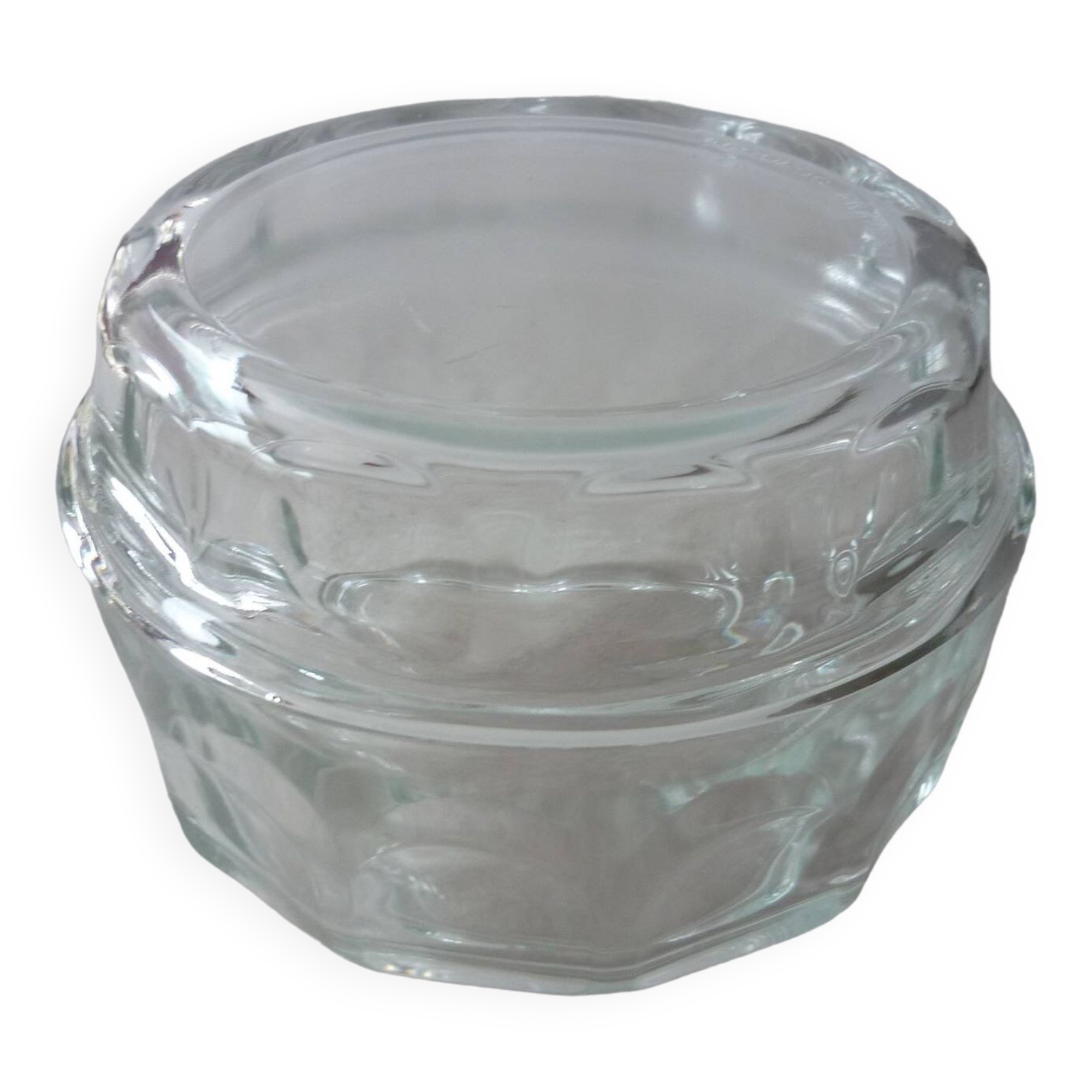 Vintage art deco glass butter or sugar bowl