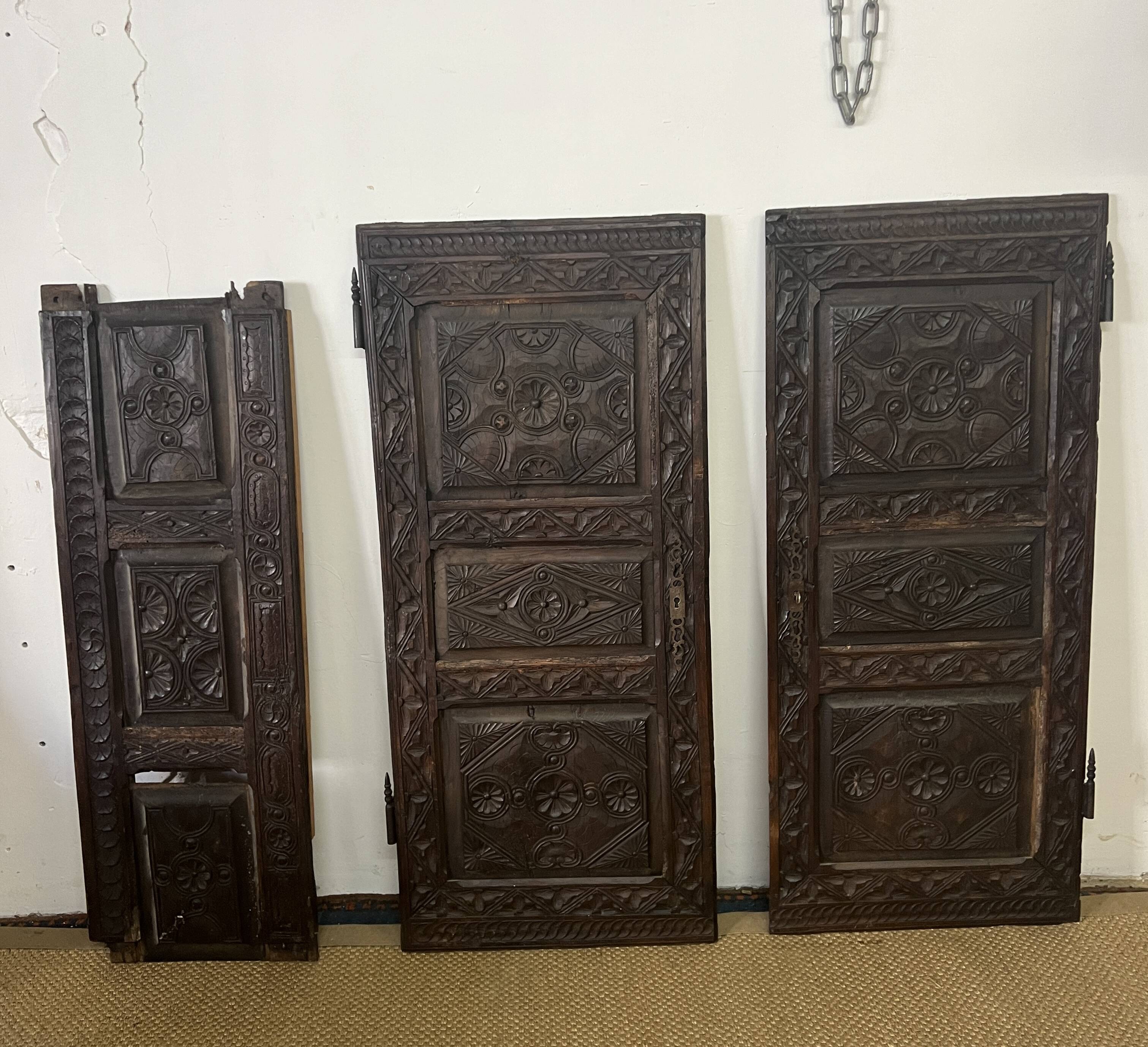 Pair of vintage Breton cabinet doors