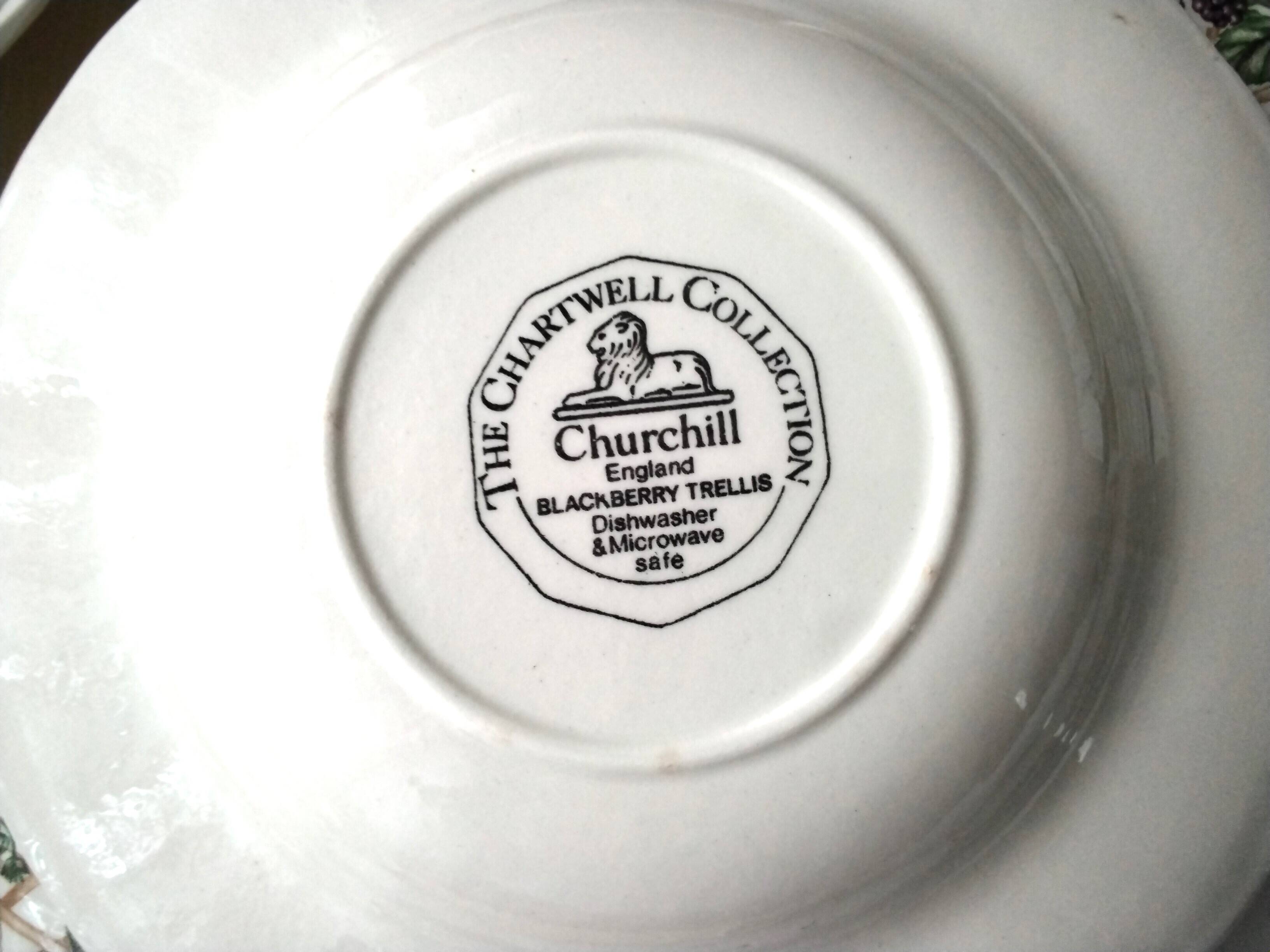 6 Churchill Blackberry Trellis Deep Plates
