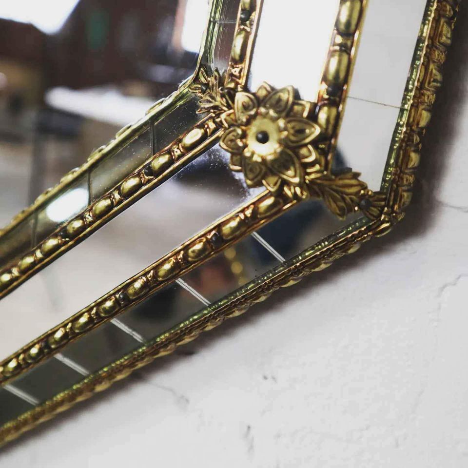 Vintage Spanish mosaic mirror with console, 59x85 cm