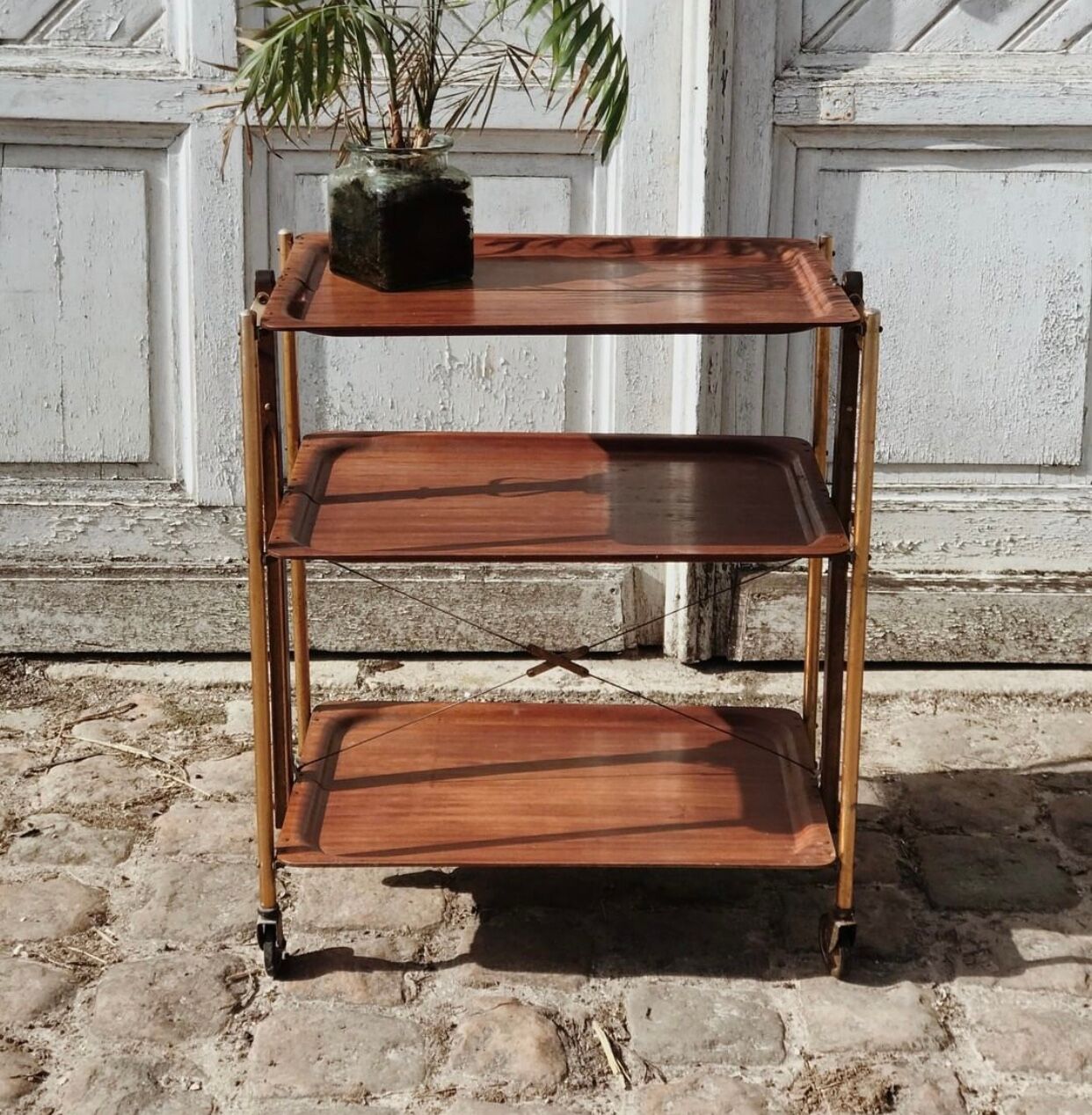 Foldable wood service 3 floors