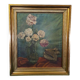 20th century Colorful Flower Bouquet Oil on Canvas Still LIfe