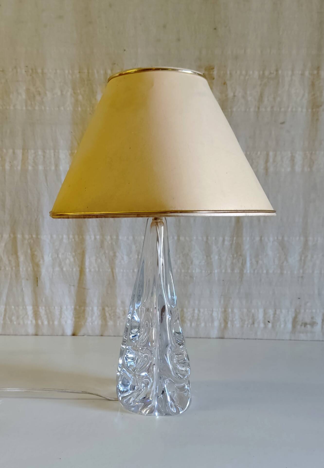 Table lamp base in crystal J.B. France - mid 20th century