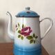 40s coffee maker in shabby enamelled sheet metal