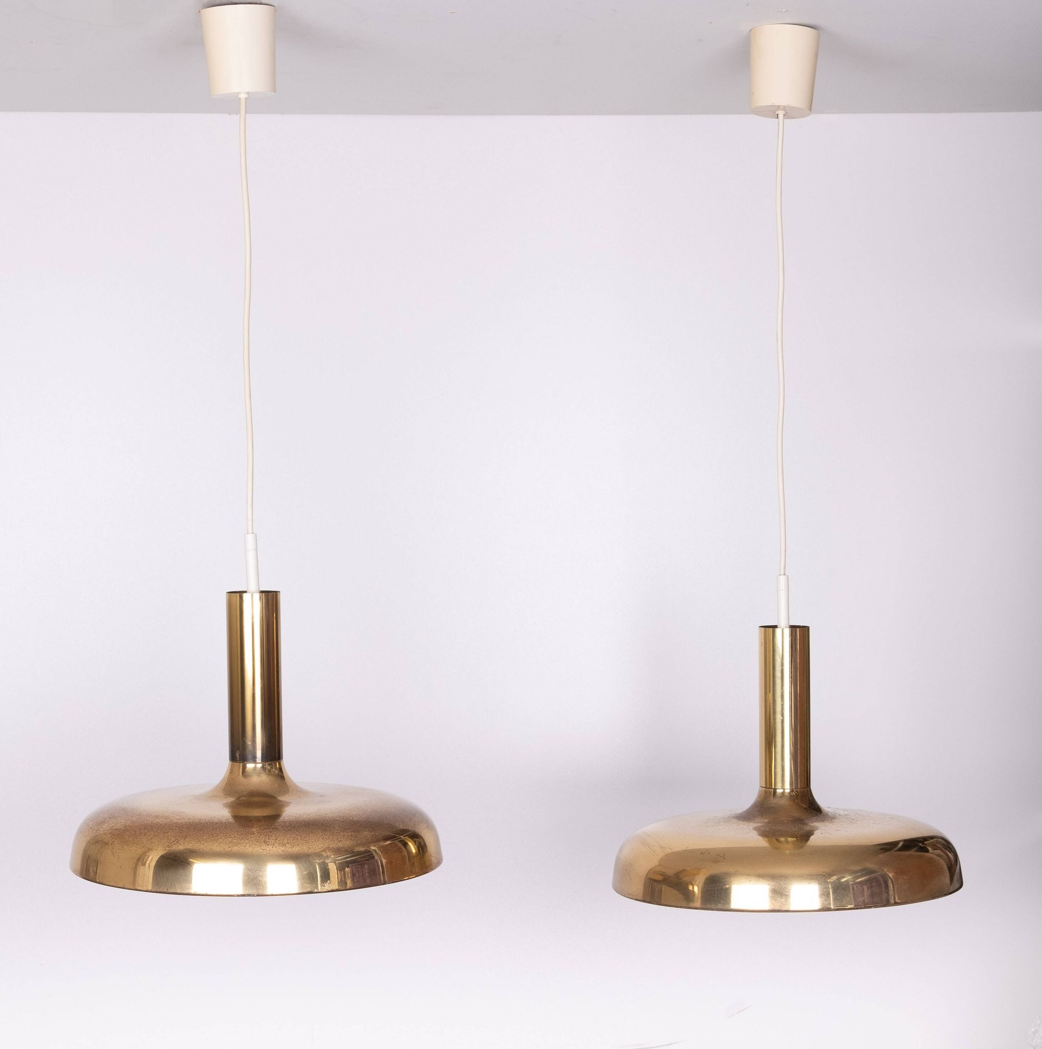 Set Solken Leuchten Brass ceiling lamps 1970s Germany