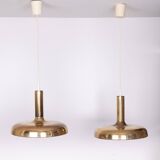 Set Solken Leuchten Brass ceiling lamps 1970s Germany
