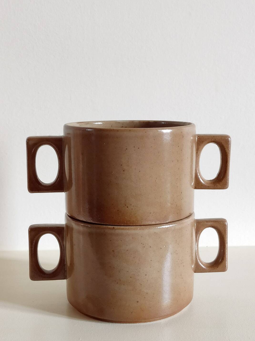 Brenne grand feu stoneware mug/bowl duo