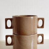 Brenne grand feu stoneware mug/bowl duo
