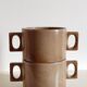 Duo de mugs/bols grès de grand feu Brenne