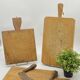 Trio of old cutting boards, butcher block,