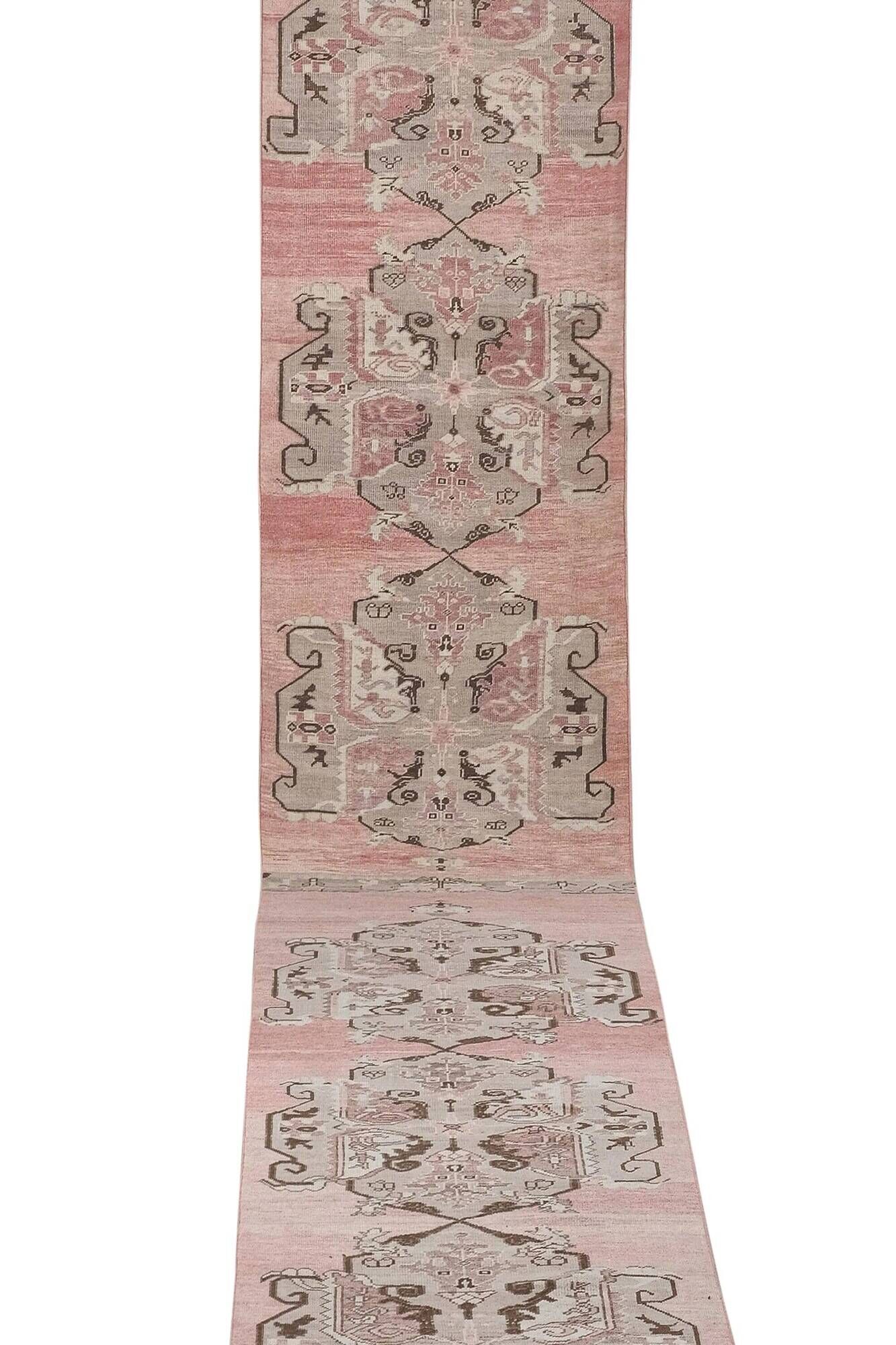 Vintage Turkish hallway rug 100x649 cm