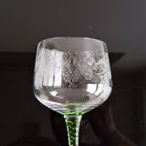 Set of six vintage stemmed glasses, 1960s.