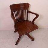 Antique oak office armchair