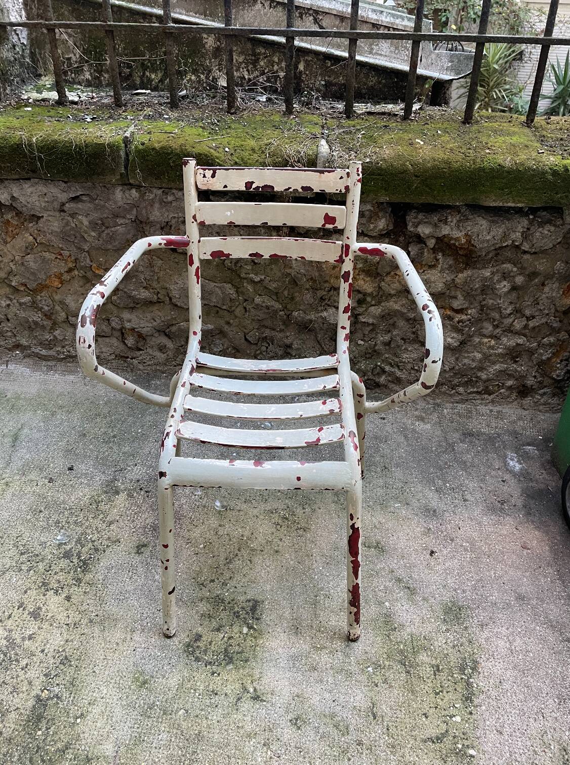 Tolix-style garden armchair