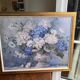 Large hydrangea painting with gilded wooden frame