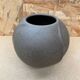 Antique vintage grey ceramic ball vase
