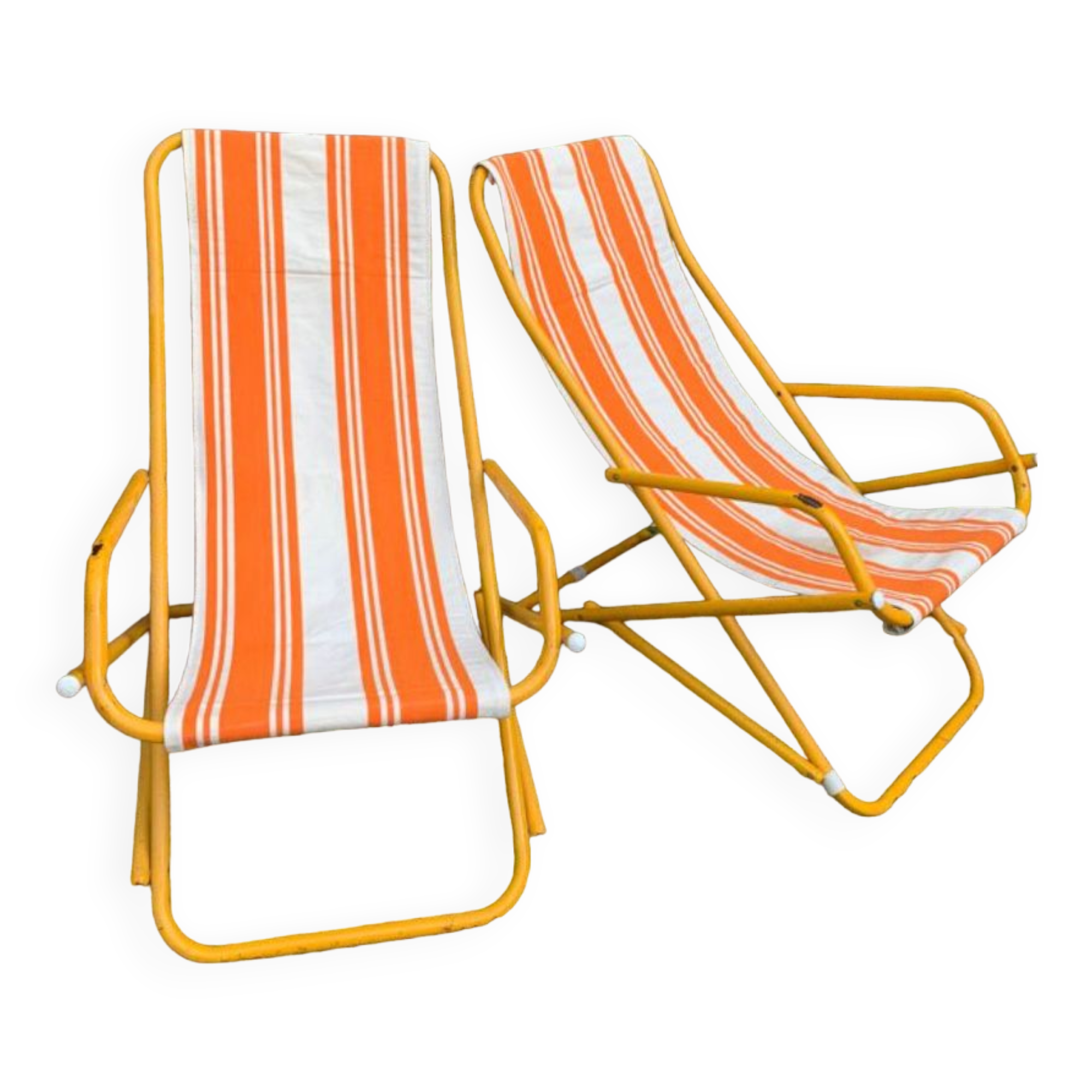 Pair of antique deckchairs