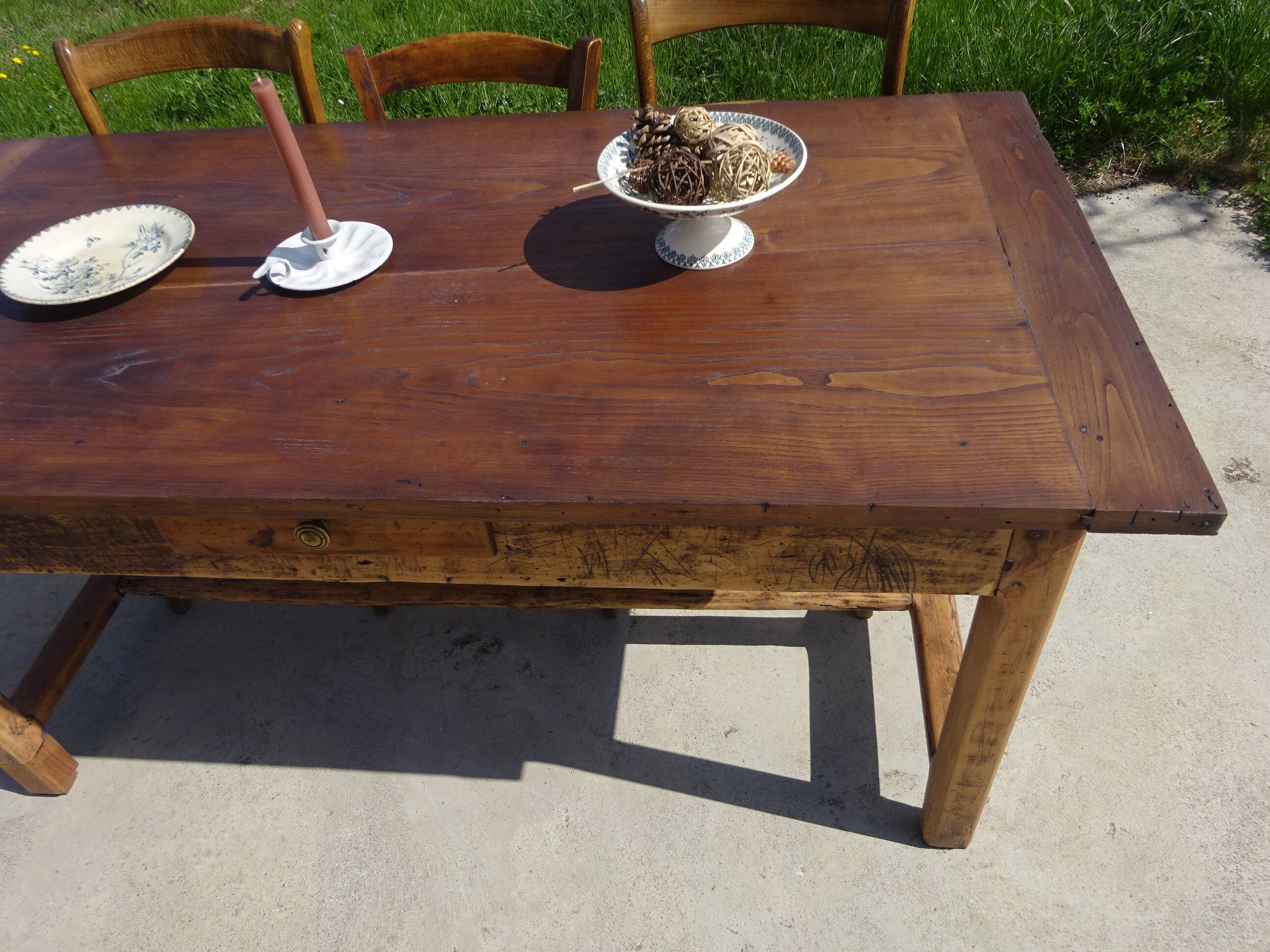 Restored solid oak farmhouse table