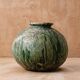 Round reserve pot in glazed terracotta