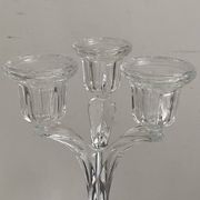 Pair of three-branch candlesticks in Arques crystal