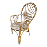 Fauteuil en rotin des années 60 Pays-Bas