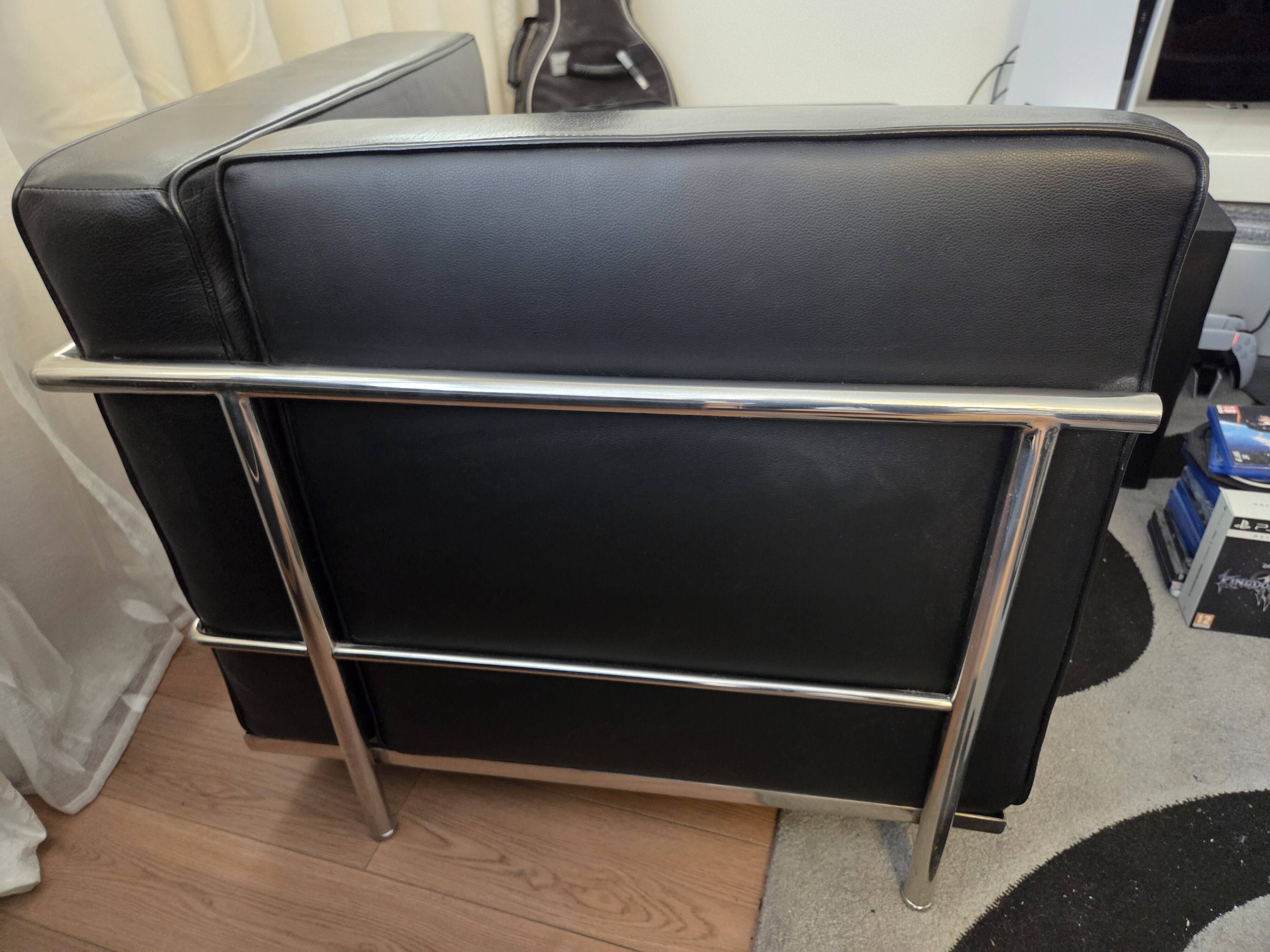LC2 corner sofa Le Corbusier - Black Italian Leather