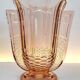 Vase Art déco en cristal Val Saint Lambert rose, série Luxval modèle Romeo, Belgique