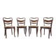 1940s set of 4 dining chairs, czechoslovakia