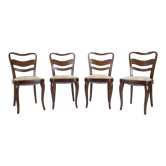 1940s set of 4 dining chairs, czechoslovakia