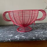 Red wired metal fruit basket