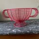 Red wired metal fruit basket