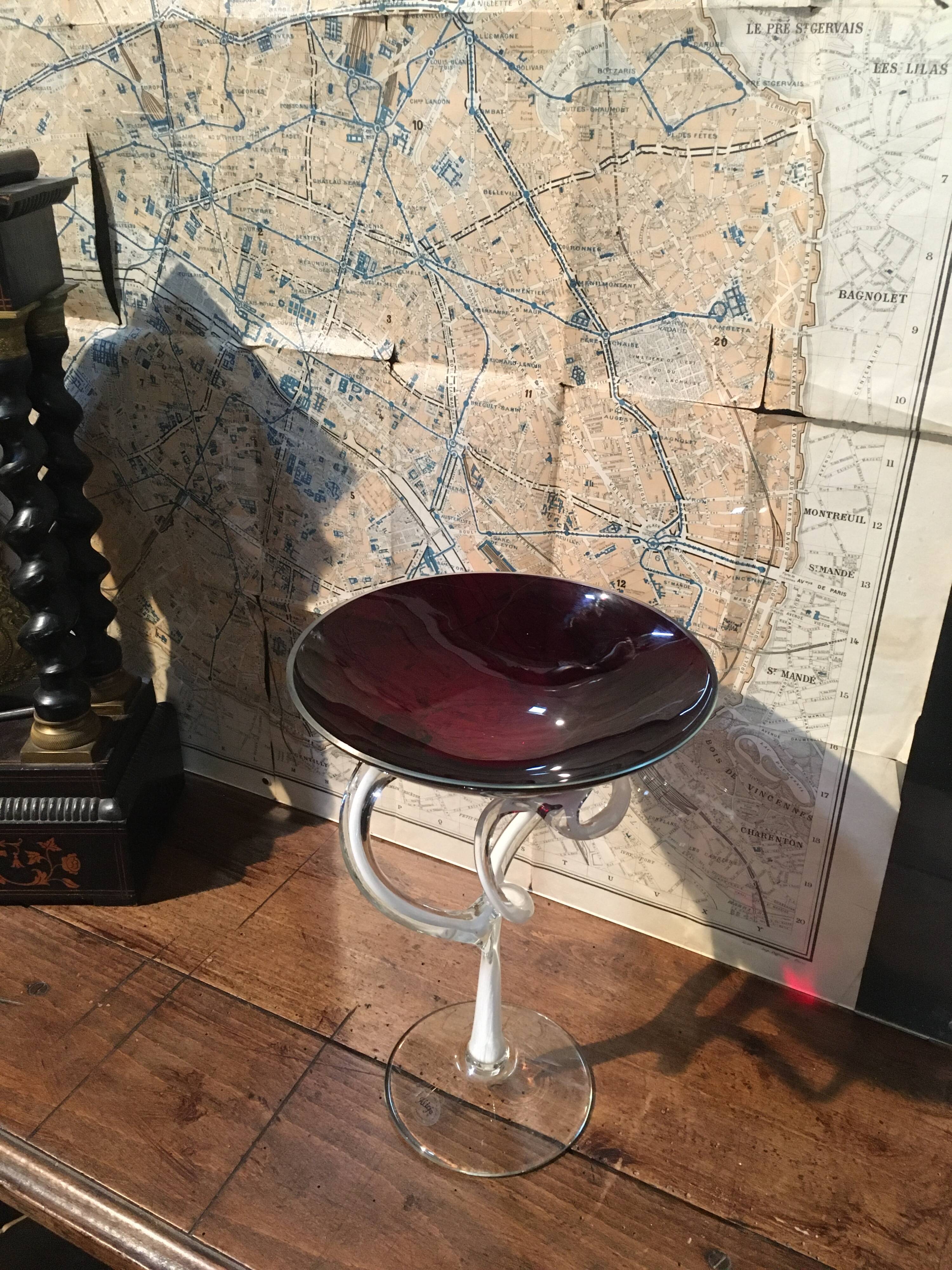 Stretched glass bowl "Alicja" Poland 70s