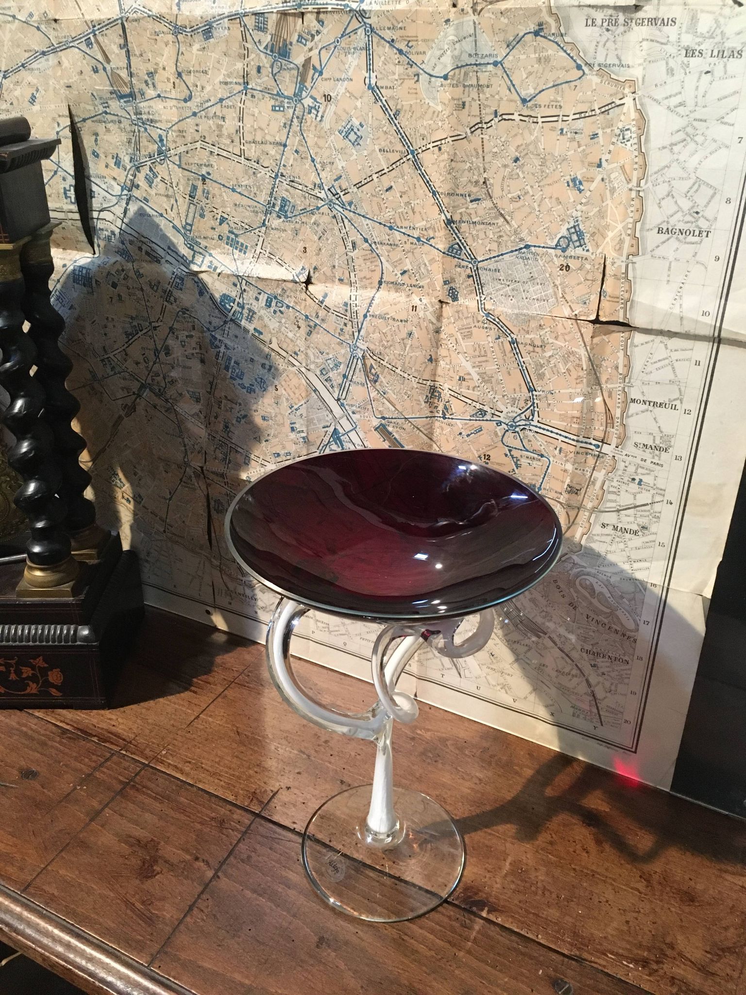 Coupe en verre étiré "Alicja" Pologne années 70