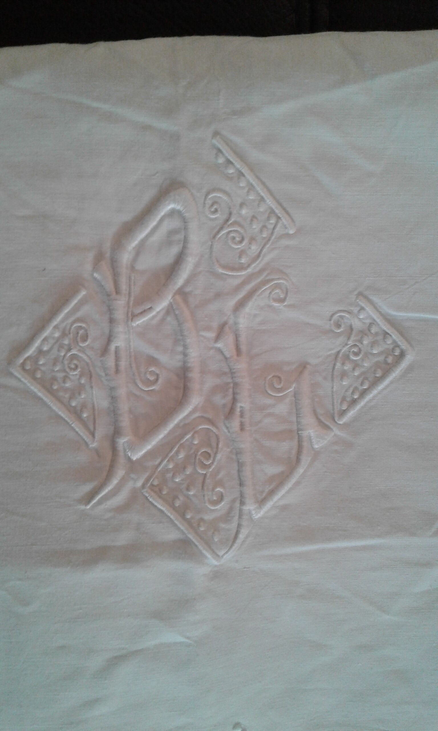 Drap en lin monogramme BG