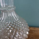 Vase carafe en verre décor pointe de diamant ananas