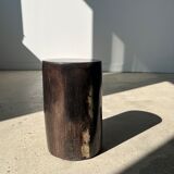 Side table in black petrified wood h:28,5cm d:17cm