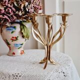 Chandelier haut laiton fleurs