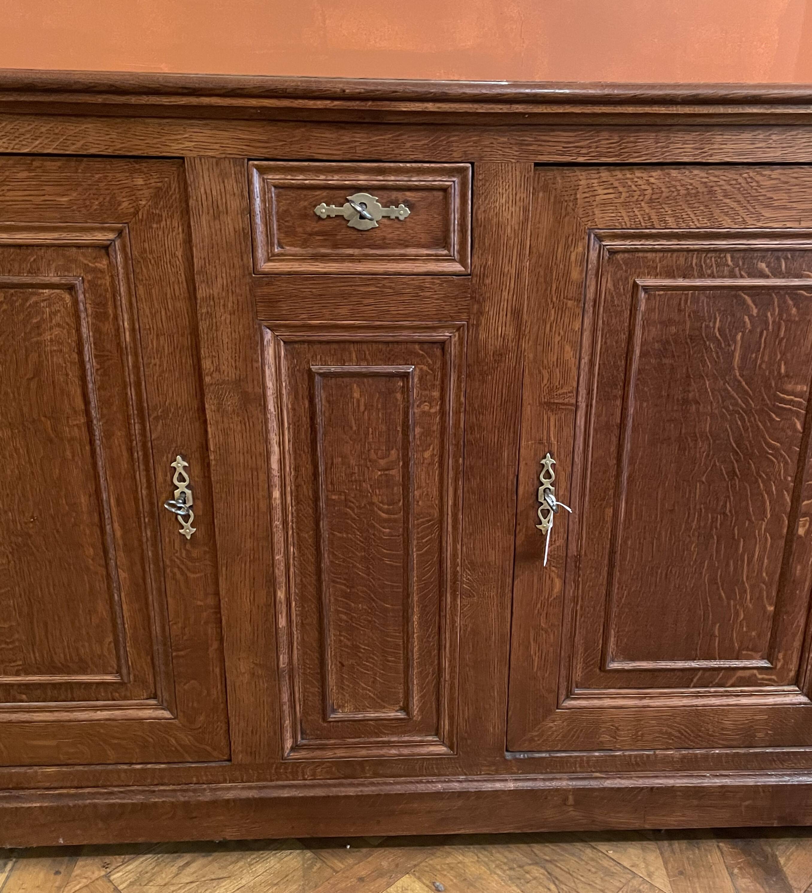 Large Oak Sideboard with Two Doors - 19th Century