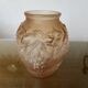 Art Deco vase in moulded pink glass, signed "Souchon Neuvesel", 1940s.