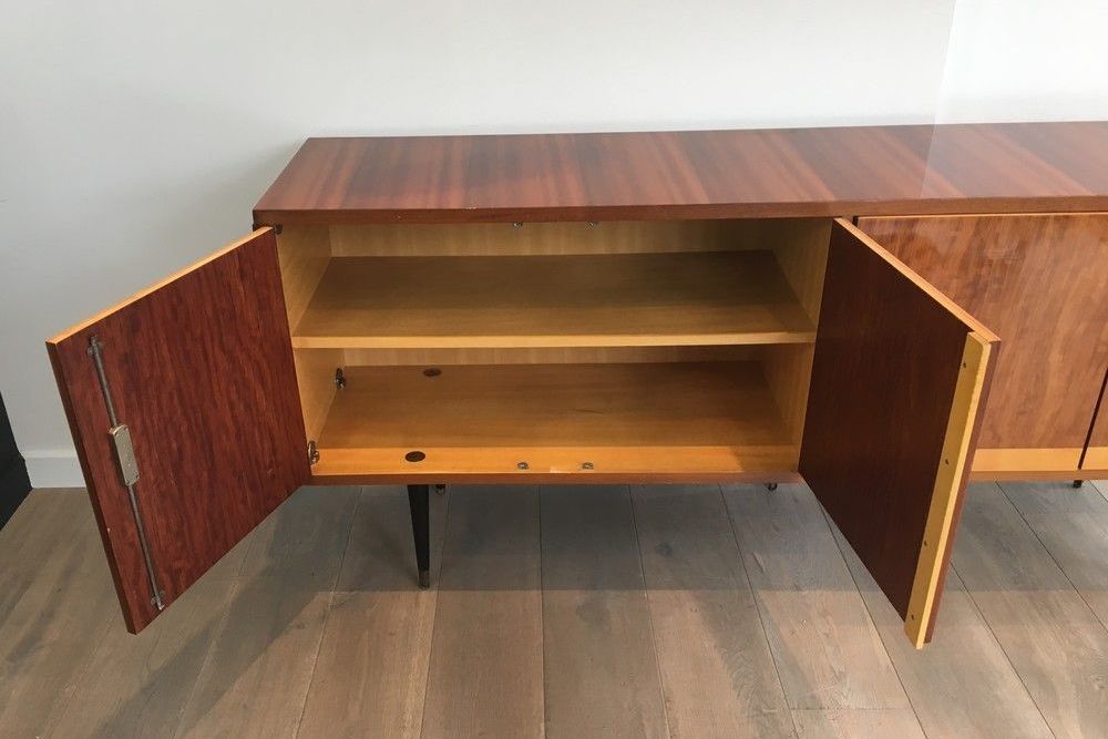 Mahogany enfilade on a blackened wooden base