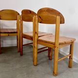 6 old Scandinavian chairs from the 70s solid wood design Reiner Daumiller in solid pine