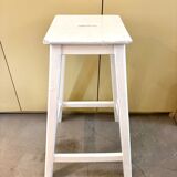 Tabouret haut, sellette en bois écru