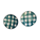 Duo of Plates faience old checkerboard decoration GREEN STYLE Digoin Moulin des loups FN