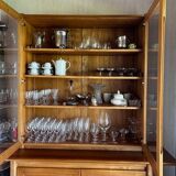 high glass buffet in solid elm - SENAC