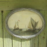 Aquarelle ancienne décoration marine