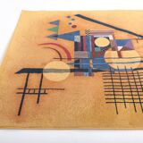 Vintage rug, abstract composition inspired by Kandinsky