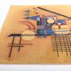 Tapis vintage, composition abstraite inspirée de Kandinsky
