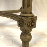 Louis XVI style oval pedestal table in grey lacquered wood