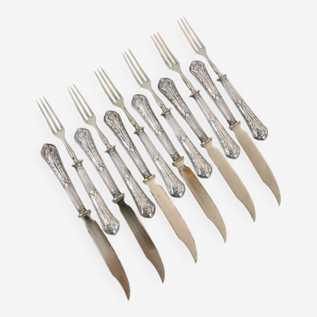 Six Fruit Cutlery In Filled Silver