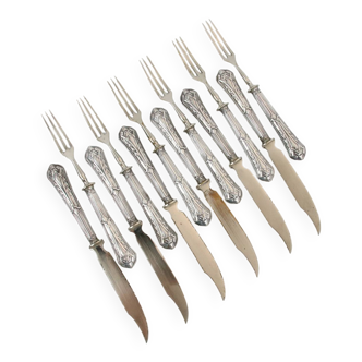 Six Fruit Cutlery In Filled Silver